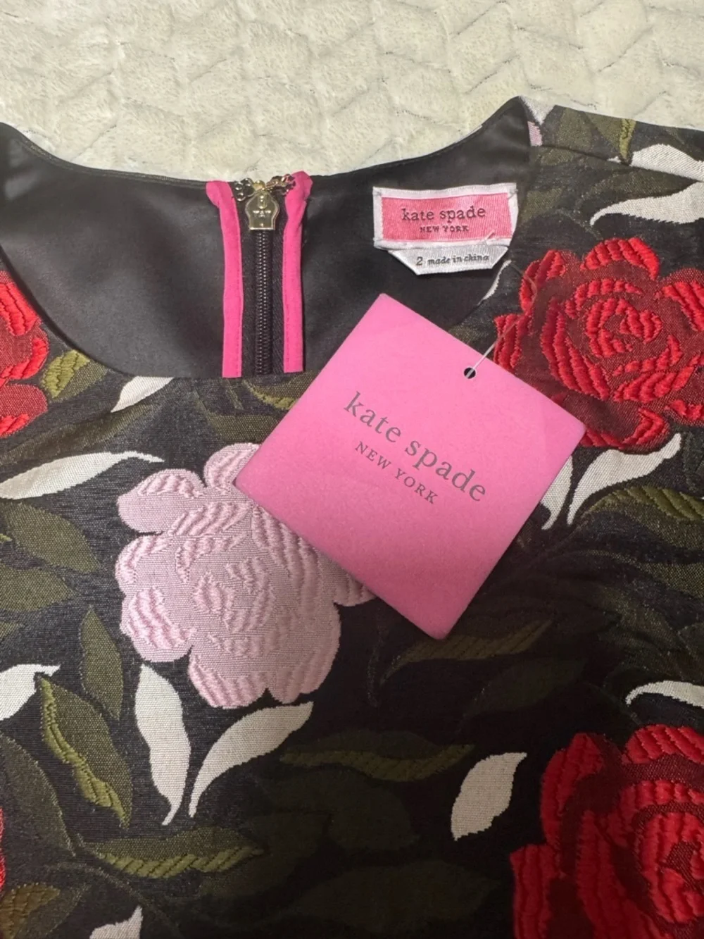 KATE SPADE Rose Garden Brocade Top WOMENS SIZE 2